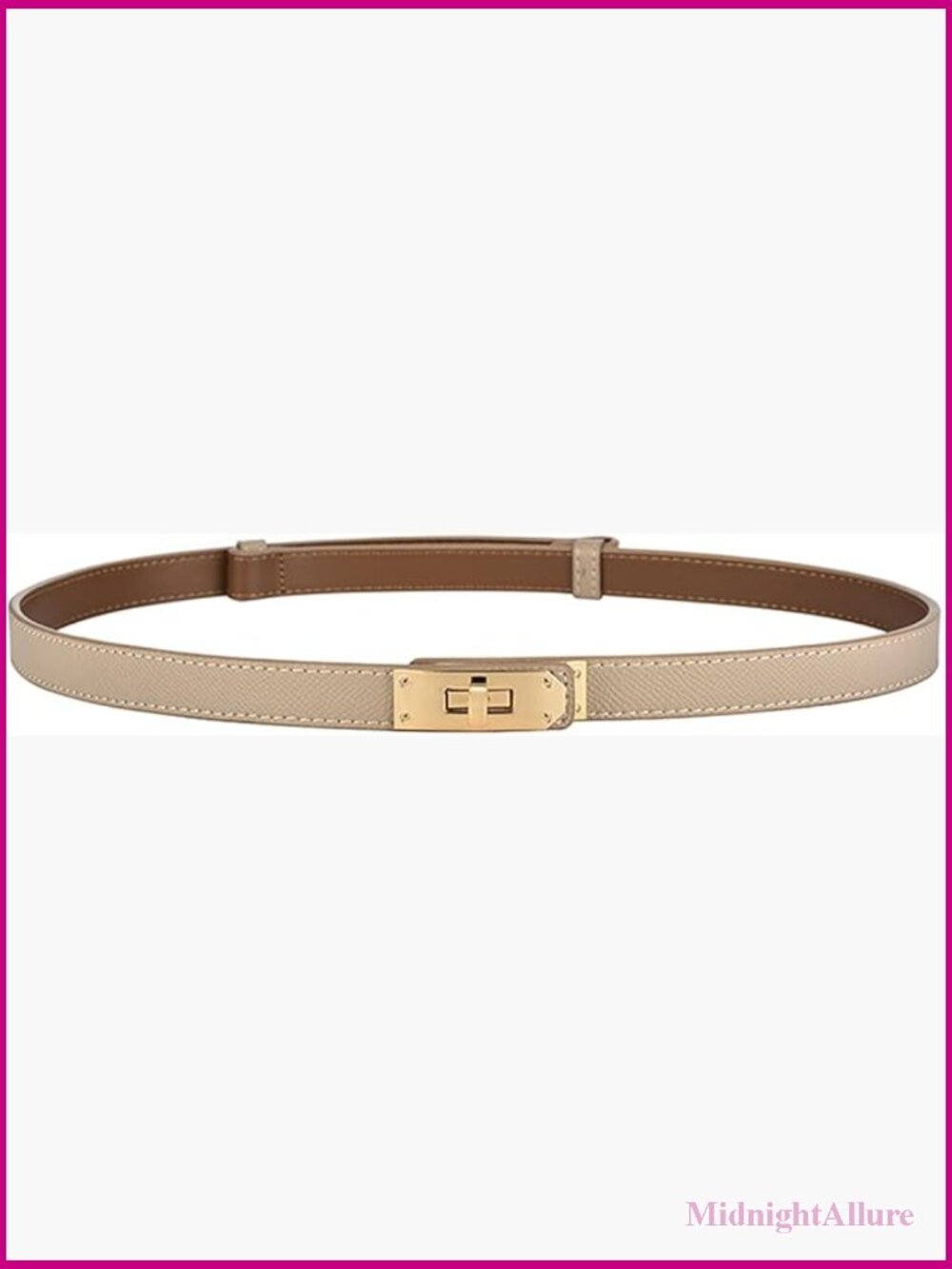 Adjustable Skinny Belt with Interlocking Buckle for Dresses Jeans